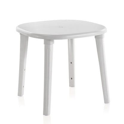 Mesa ovalada cancún, color blanco, para exterior 80 x 80 x 73 cm