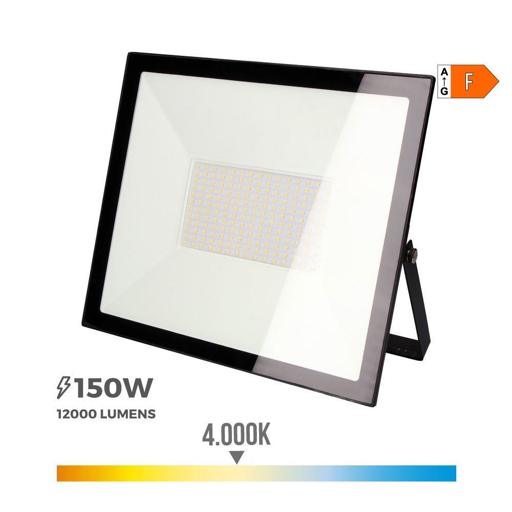Foco proyector led 150 w 12000 lm 4000 k luz día 35 x 31 x 4,5 cm