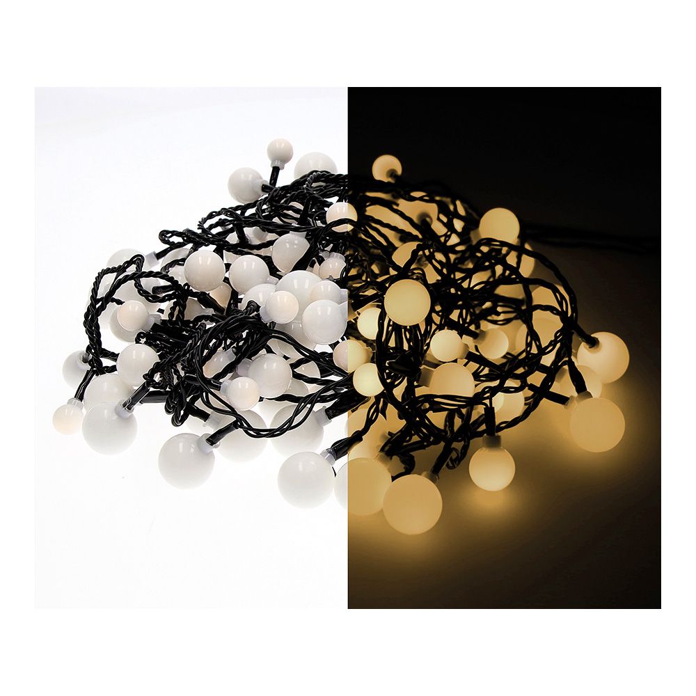 Guirnalda "cherry" 120 leds de tres medidas, luz cálida, exterior, 9 m