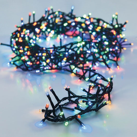 Guirnalda multifunción, uso exterior, tipo espino, multicolor, 560 leds, 14 m