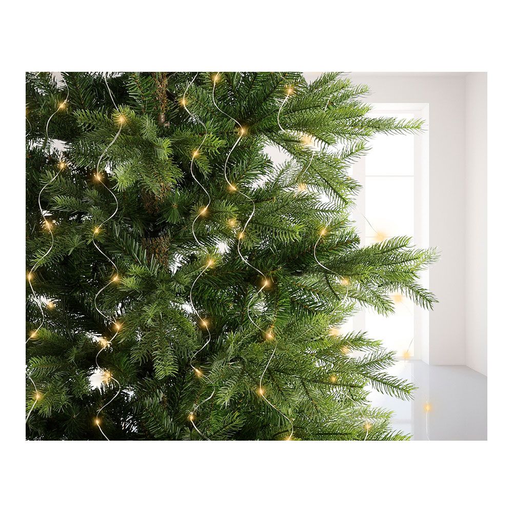 Guirnalda micro led fija, 640 leds, para árbol, luz cálida, exterior, tiras de 1,9 m