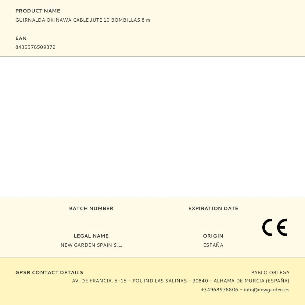 Guirnalda okinawa cable jute 10 bombillas 8 m