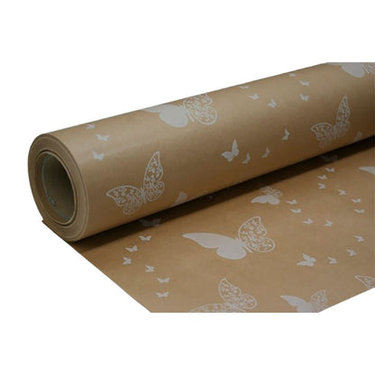 Papel de regalo mariposas blancas 70 cm x 50 m