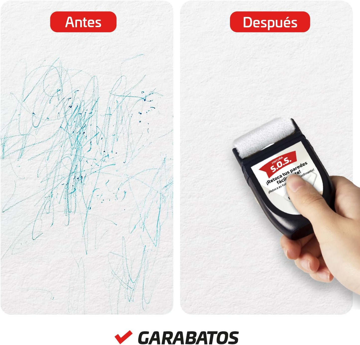 Titanlux Rodillo Pintura Retoca Paredes Blanco 30 ml | Retoques rápidos y limpios