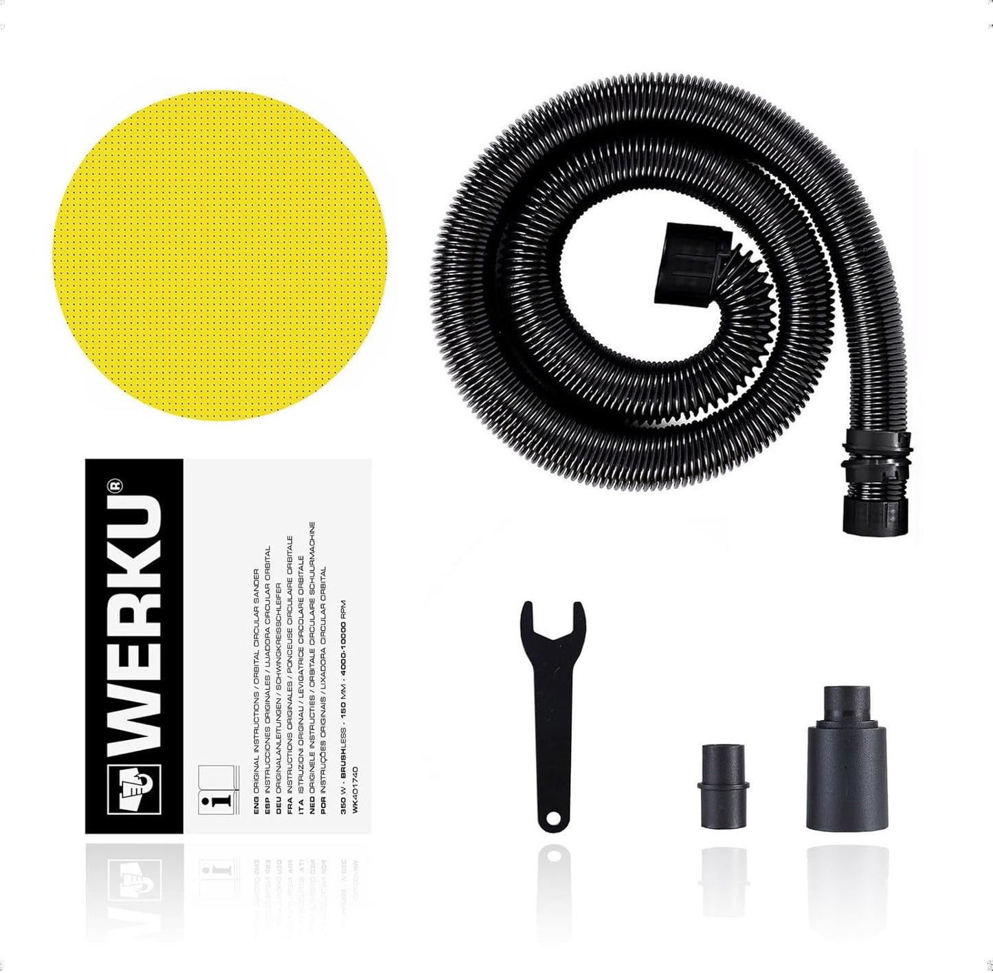 Werku Lijadora Rotorbital 150mm 350W con Aspiración y Display WK401740