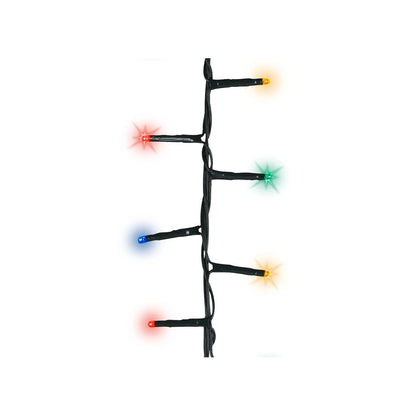 Guirnalda multifunción, uso exterior, led compact, multicolor y blanco cálido, cable verde, 500 leds, 14 m