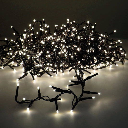Guirnalda multifunción, uso exterior, led compact, blanco cálido, cable verde, 750 leds, 21 m