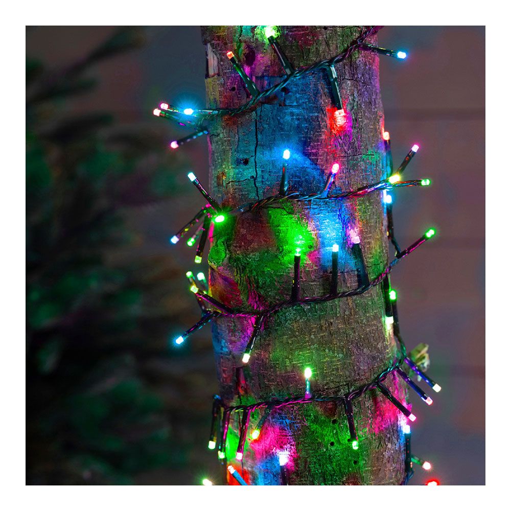 Guirnalda multifunción, uso exterior, led compact, multicolor pastel, cable verde, 750 leds, 21 m