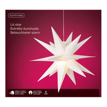 Figura led estrella roja 6 leds exterior ø40 x 40 cm