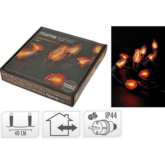 Guirnalda 10 led 220 v efecto llama ip44 510 cm