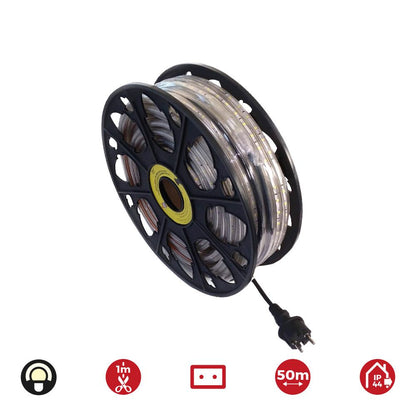 Tira de led 60 leds/m 4,2w/m 220-240v ip44 50 m blanco calido