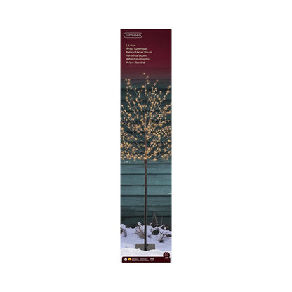 Árbol iluminado 480 leds, luz cálida, exterior, 1,5 m