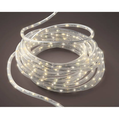 Cordón de luces led blanco cálido, uso exterior, 567 leds, 8 funciones, alambre plateado, 9 m