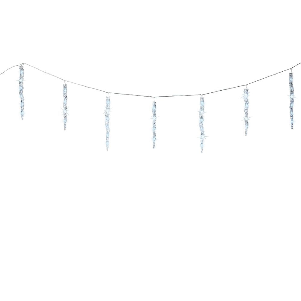 Cortina led carámbanos 60 leds, luz fría, exterior, 3,6 m