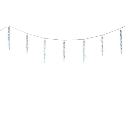 Cortina led carámbanos 60 leds, luz fría, exterior, 3,6 m