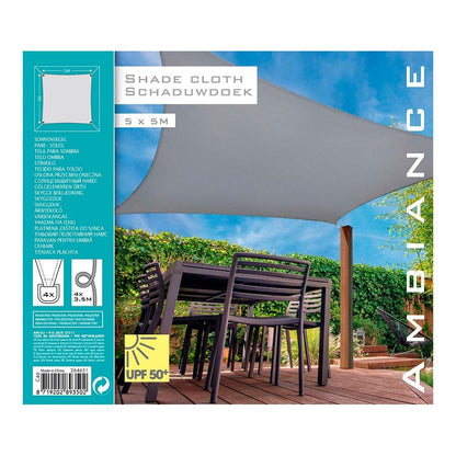 Toldo vela cuadrado color: gris claro 5 x 5 m