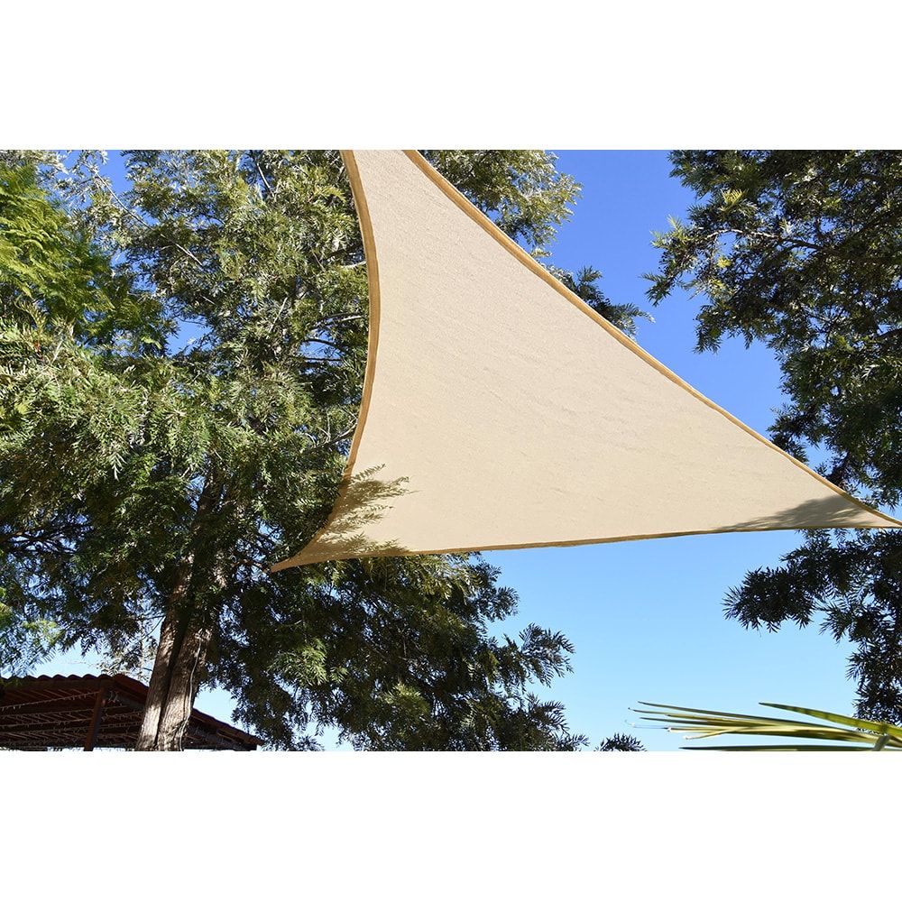 Toldo vela triangular beige 3,6 x 3,6 x 3,6 m