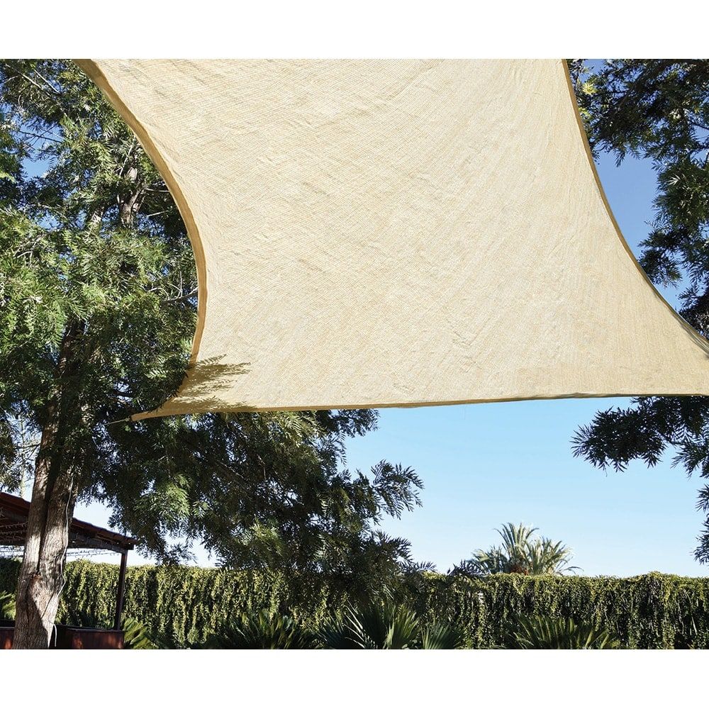 Toldo vela cuadrado beige 5 x 5 m