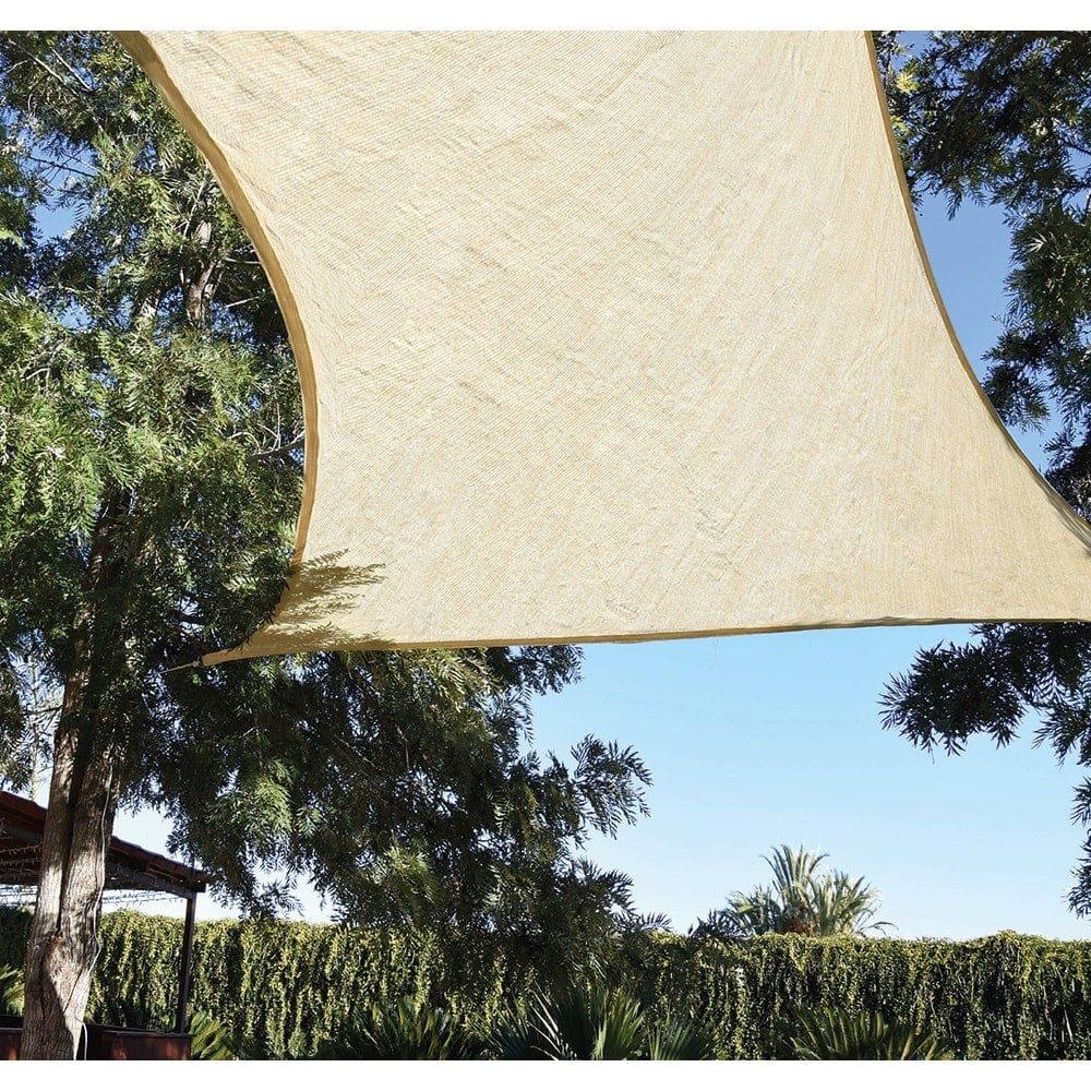 Toldo vela rectangular beige 3 x 4 m