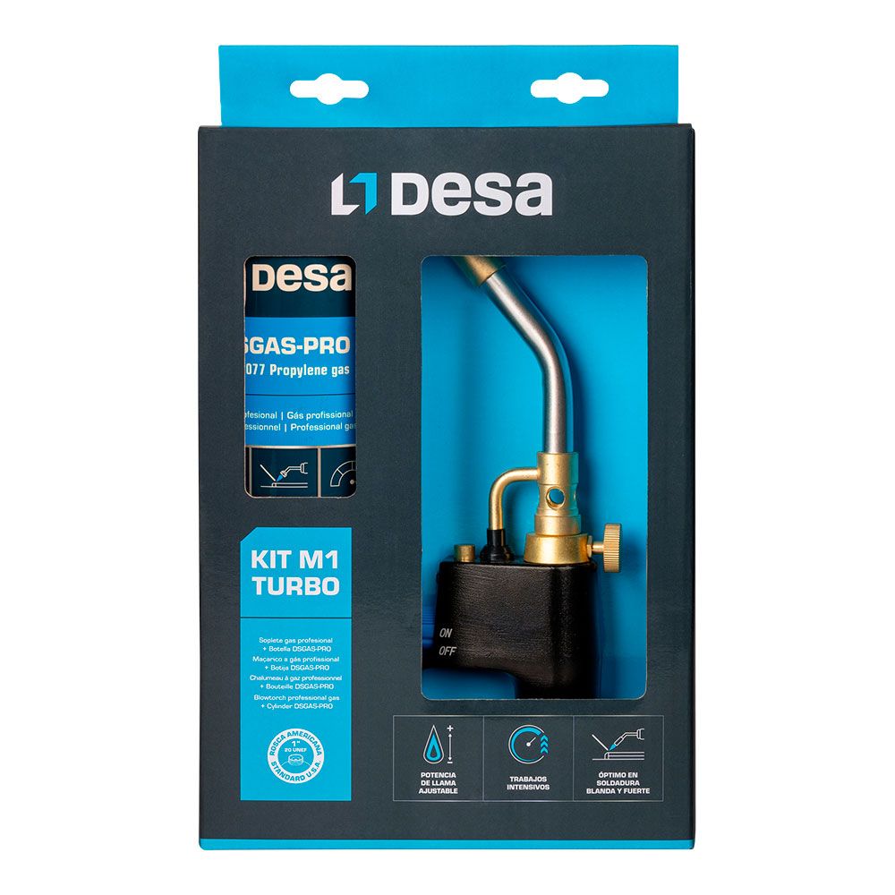 Soplete gas m1 turbo - usa 1 plg + botella de conexión dsgas-pro