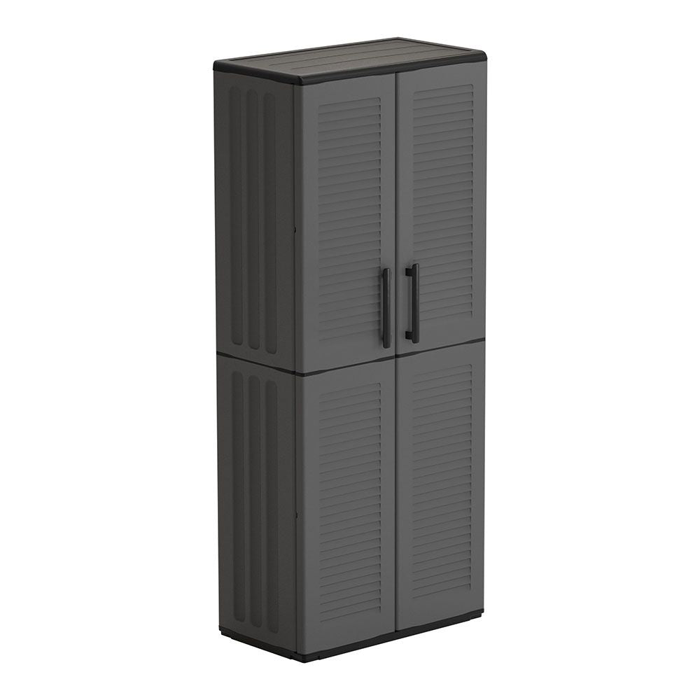 Armario alto línea easy de polipropileno gris oscuro, 68 x 37 x 163 cm