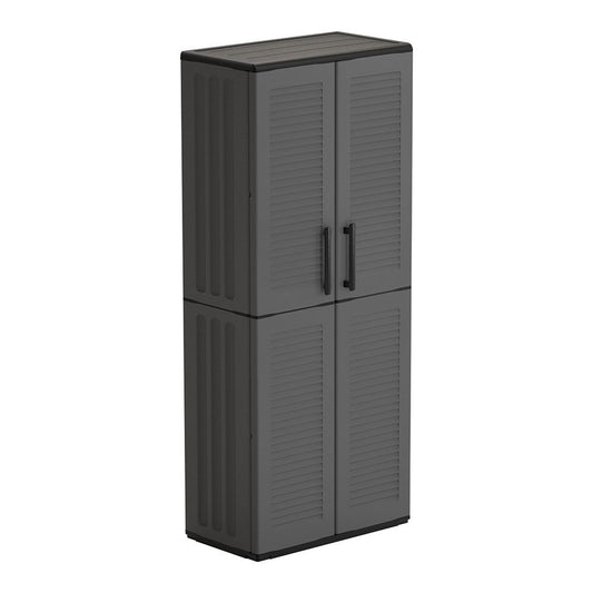 Armario alto línea easy de polipropileno gris oscuro, 68 x 37 x 163 cm