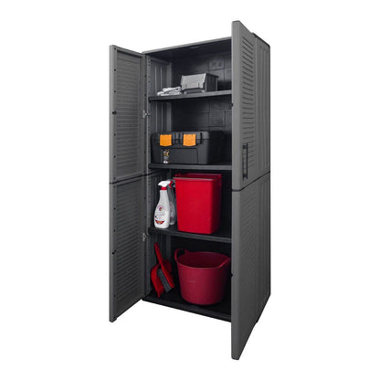 Armario alto línea easy de polipropileno gris oscuro, 68 x 37 x 163 cm