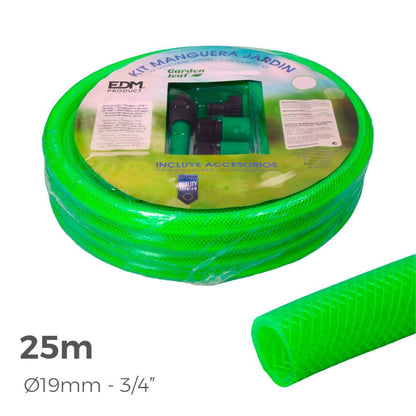 Kit manguera de jardín estandar ø19 mm, ¾ pulg, 25 m