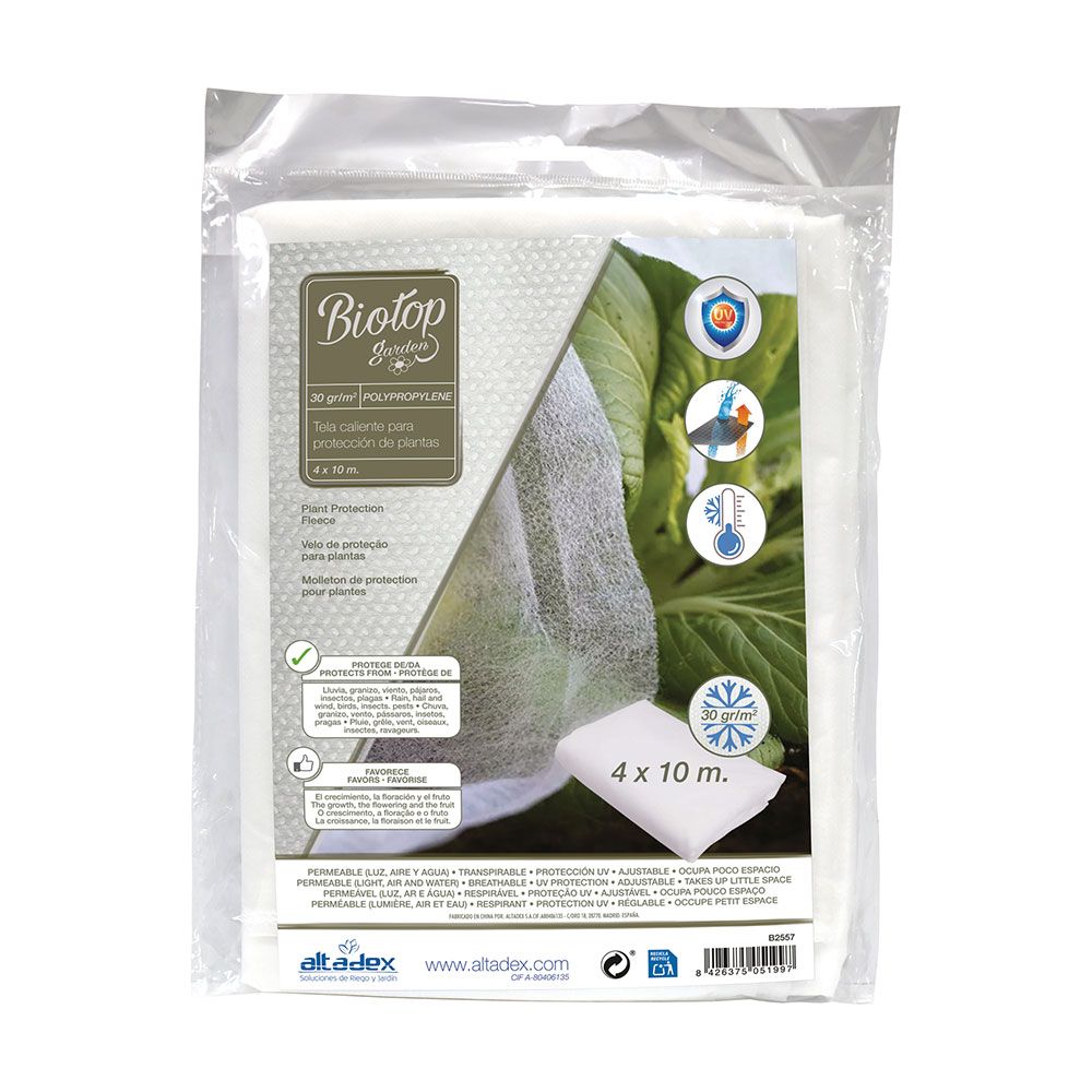 Tela de protección cultivos paño artic 4 x 10 m 30g/m²