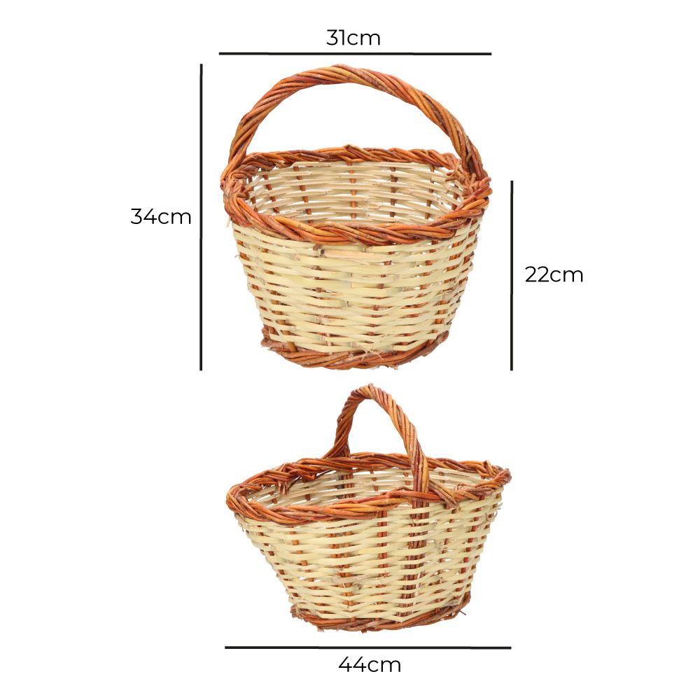 Cesta caña 44x31x22cm altura con asa 34cm