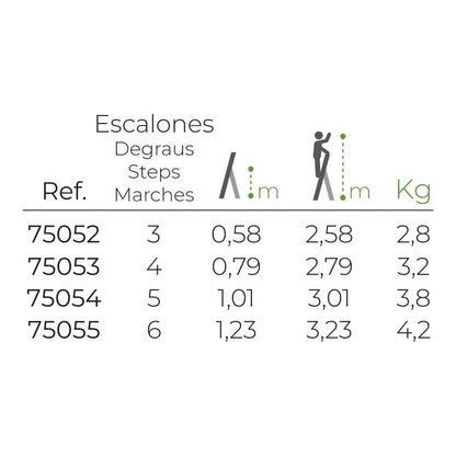 Escalera domestica aluminio 6 peldaños