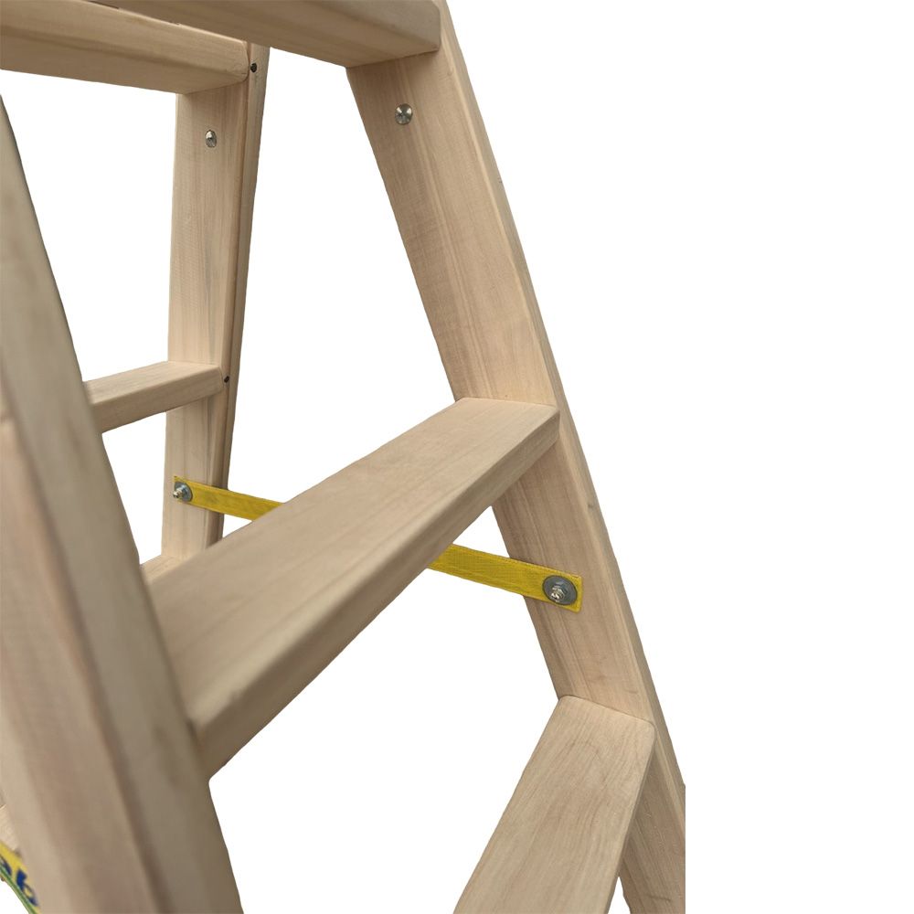 Escalera de madera 5 peldaños 139cm plabell