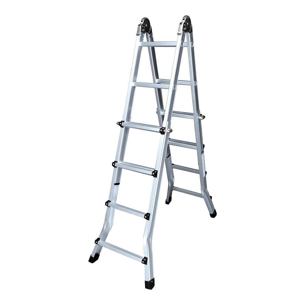 Escalera multifunción telescópica de aluminio 4 + 4 peldaños en131