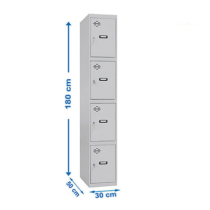 Taquilla metalica pro simonlocker 1/4 300 desmontada 4 departamentos 30x50x180cm simon rack