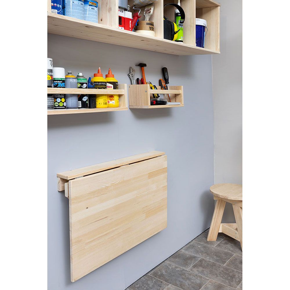 Mesa plegable madera de pared, 79 x 59 x 2 cm
