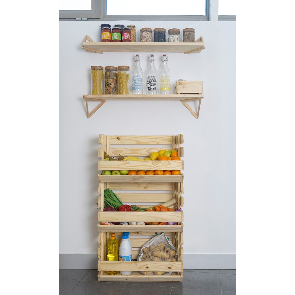 Caja apilable evolution pino sin barniz 100% pefc cert 60 x 28,5 x 35,3 cm