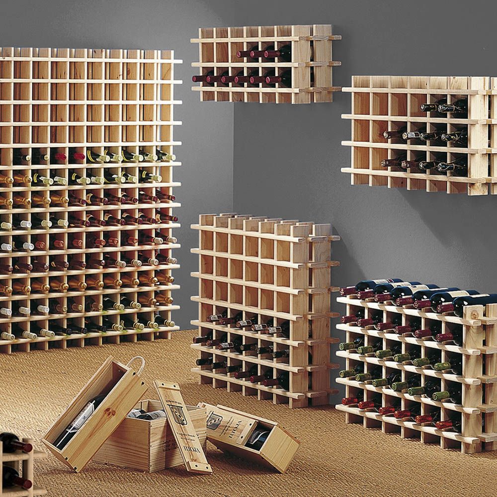 Botellero de pino macizo evolutivo rioja para 24 botellas 75 x 22 x 54 cm