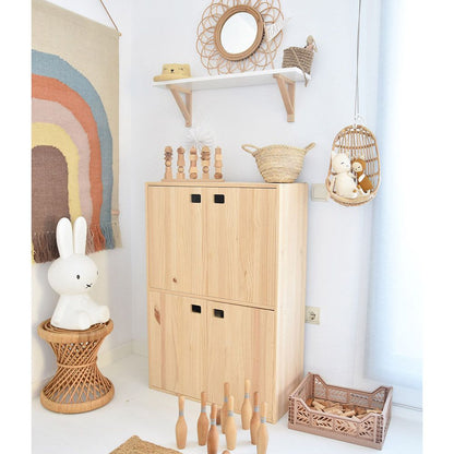Mueble dinamic 4 puertas pino macizo 105,4 x 70,8 x 33 cm