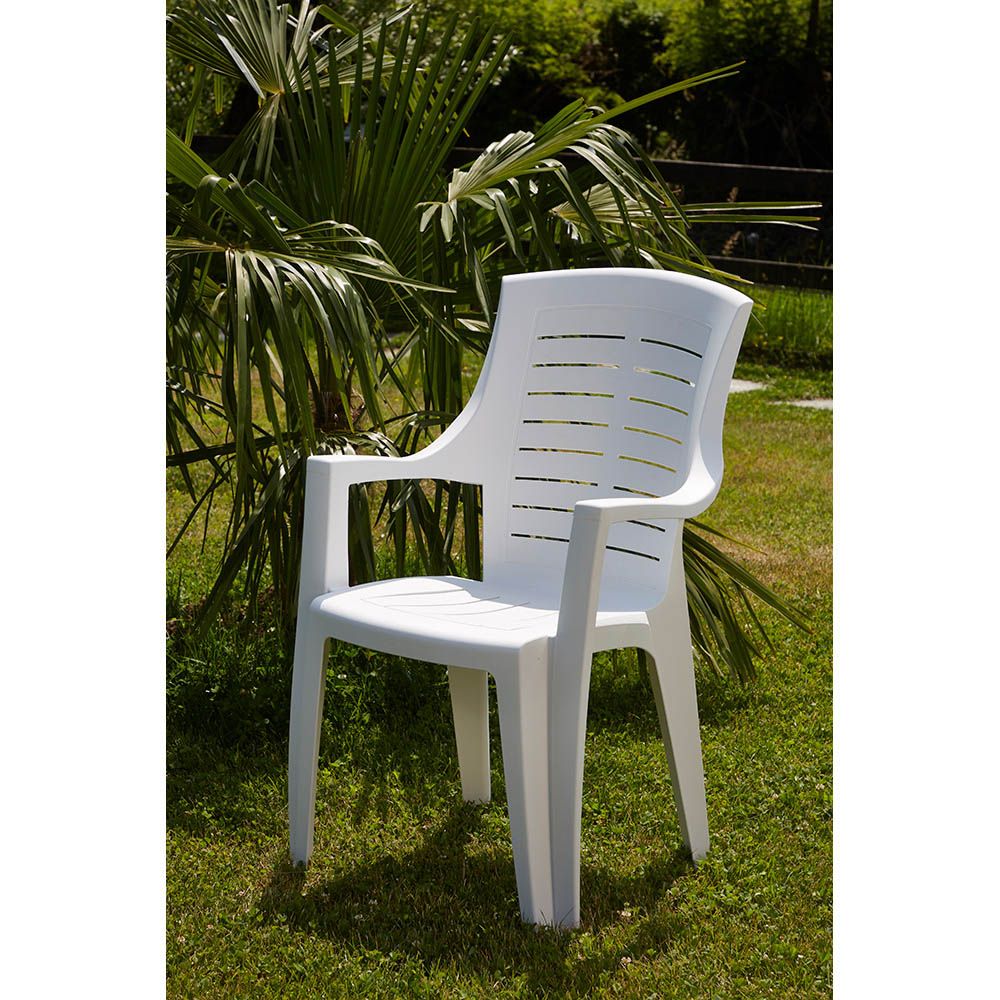 Silla apilable talia color blanco respaldo alto 55 x 60 x 91 cm
