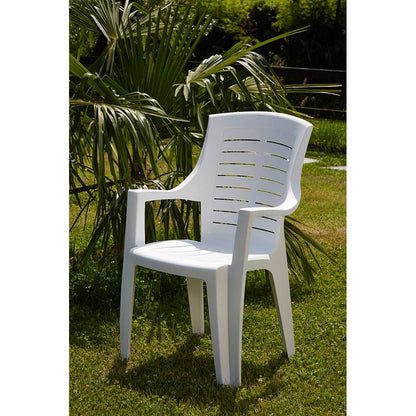 Silla apilable talia color blanco respaldo alto 55 x 60 x 91 cm
