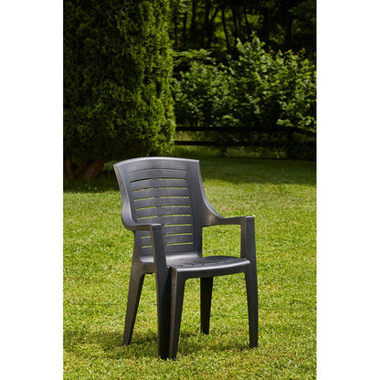 Silla apilable talia color antracita respaldo alto 55 x 60 x 91 cm