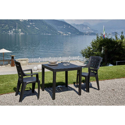 Mesa cuadrada bali color antracita para exterior 78 x 78 x 72 cm