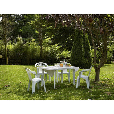 Mesa ovalada faro color blanco para exterior 72 x 137 x 85 cm