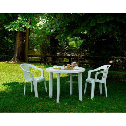 Mesa redonda tondo color blanco para exterior ø90 x 72 cm