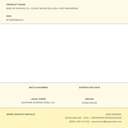 Base de parasol 22 l negro ø51 x 12 cm