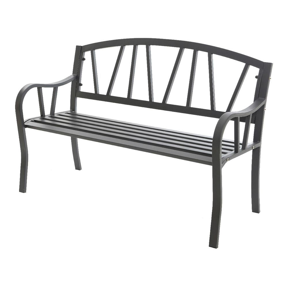 Banco de hierro para exterior, 123 x 53 x 86 cm, antracita