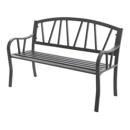 Banco de hierro para exterior, 123 x 53 x 86 cm, antracita