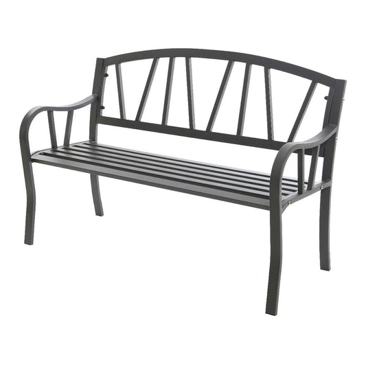 Banco de hierro para exterior, 123 x 53 x 86 cm, antracita