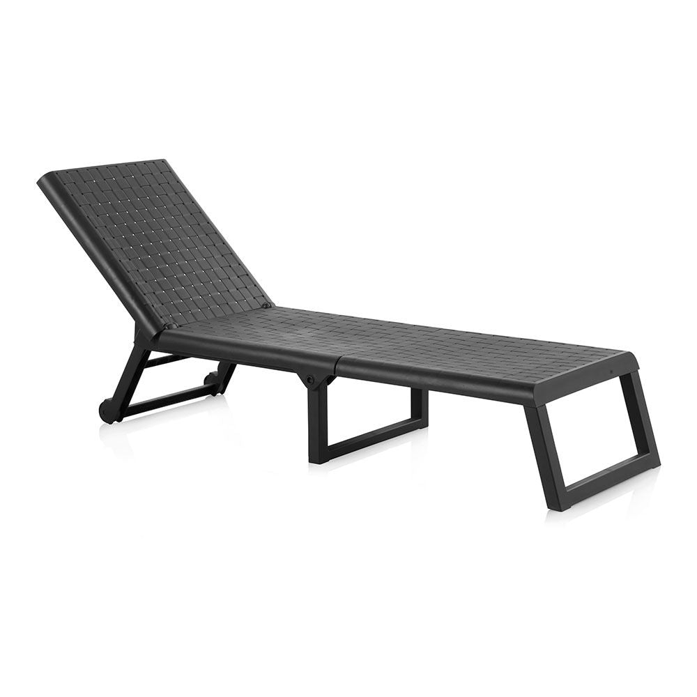 Tumbona plegable con ruedas dream color wengue 58 x 42 x 199 cm