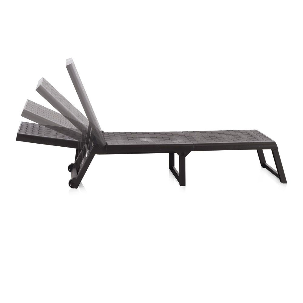 Tumbona plegable con ruedas dream color wengue 58 x 42 x 199 cm